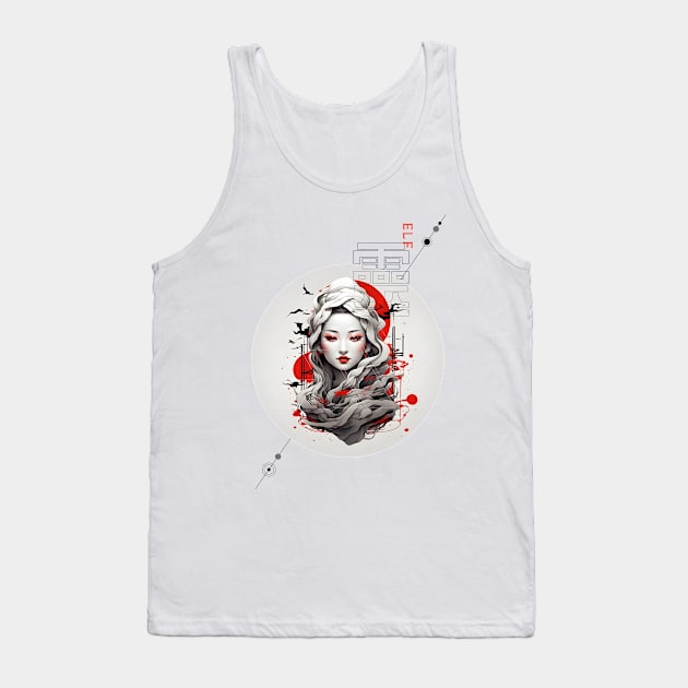 Elf AI east japan china ink design Tank Top by OMGSTee